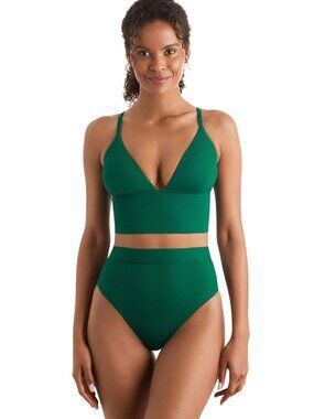 NWT Mimi Flamingo Lido Rib Blake Midkini Tankini Top 900050604 Emerald Green 12